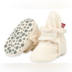 NEW Zutano Organic Cotton Gripper Baby Bootie Cream 6m
